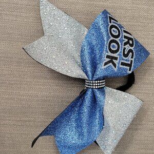 Cheerleading Cheerleader Bow First Look Blue White Tryout